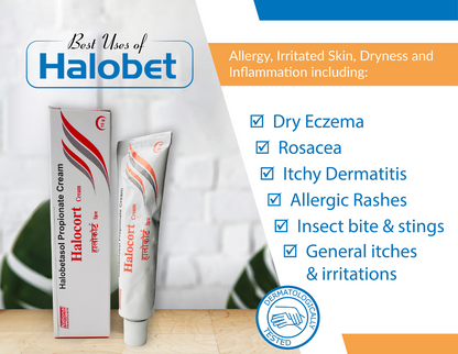 Halocort 0.05% W/W Cream – Fast Relief for Psoriasis, Eczema, Insect Bite & Dermatitis | Reduces Itching, Swelling, Redness & Inflammation | Relief Within 24hr.