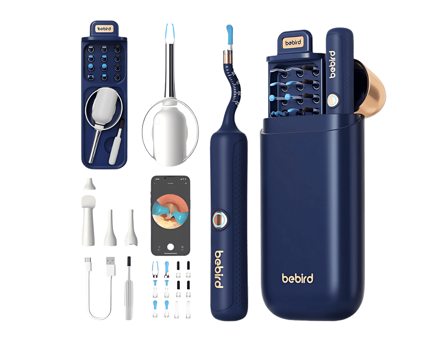 BEBIRD Advanced Ear Cleaning Device with HD Camera, 10MP Endoscope, Safe Tweezers, 11 Ear Scoops, Full ENT Observation Tools for Ear, Nose & Throat, Kids & Adults, Portable with Storage Case