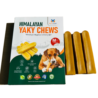 Himalayan Yaky Chews, 100% Natural, Vegan, Hard and Extra Long-Lasting Yak Dog Treats, Made From Pure Yak/Cow Milk. Size (Small, Medium, Large, Ex-Large)